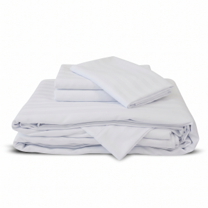 Juego de sábanas hoteleras blancas 250 hilos sateen horizontal